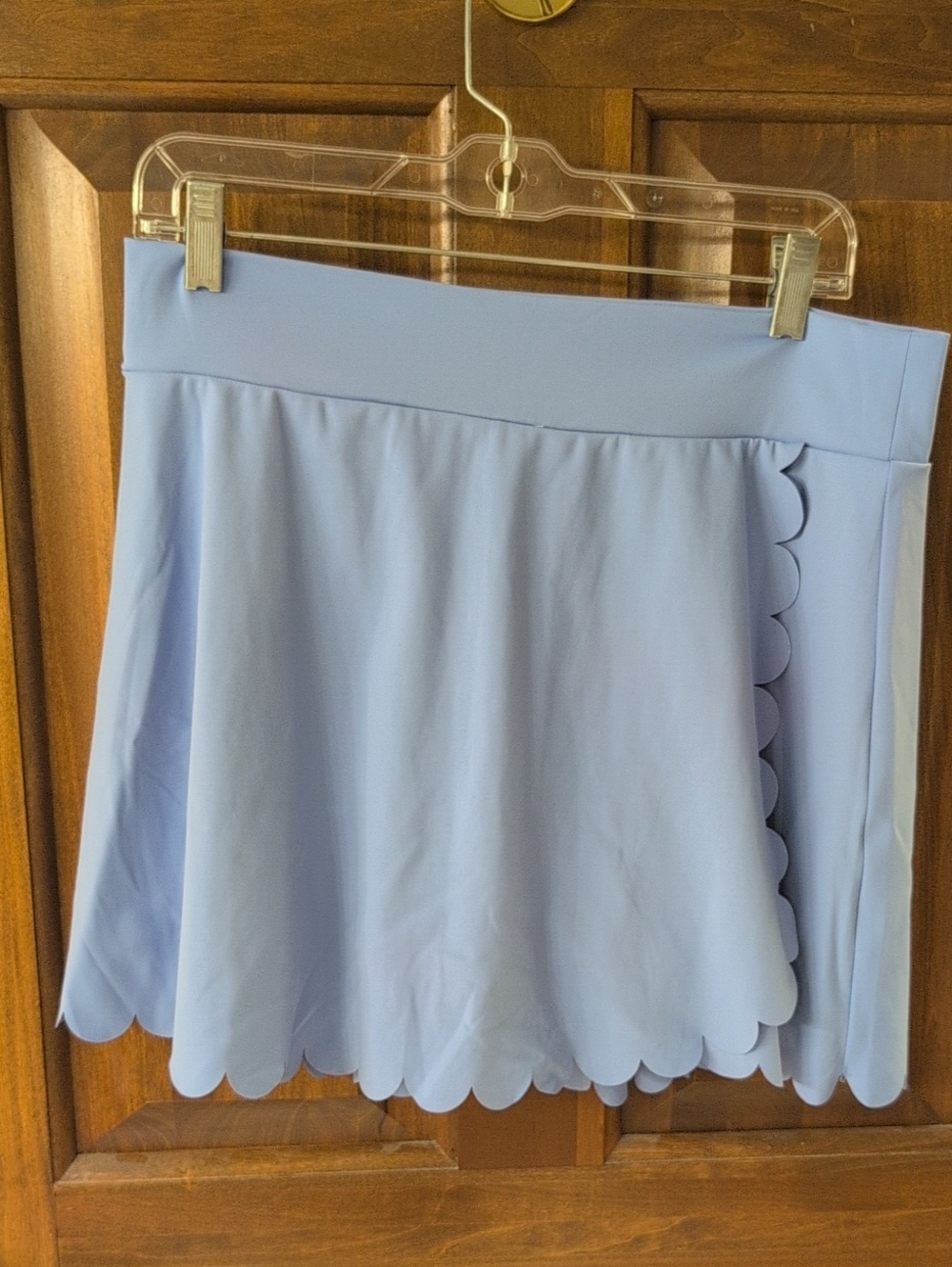J. Crew Factory Light Blue/Periwinkle Scalloped Hem Skort